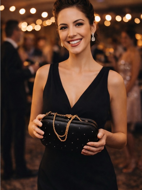 Bally Handbags - Bally Clutch Bag Made in Italy Silver Chain Strap Crystal Rhinestones